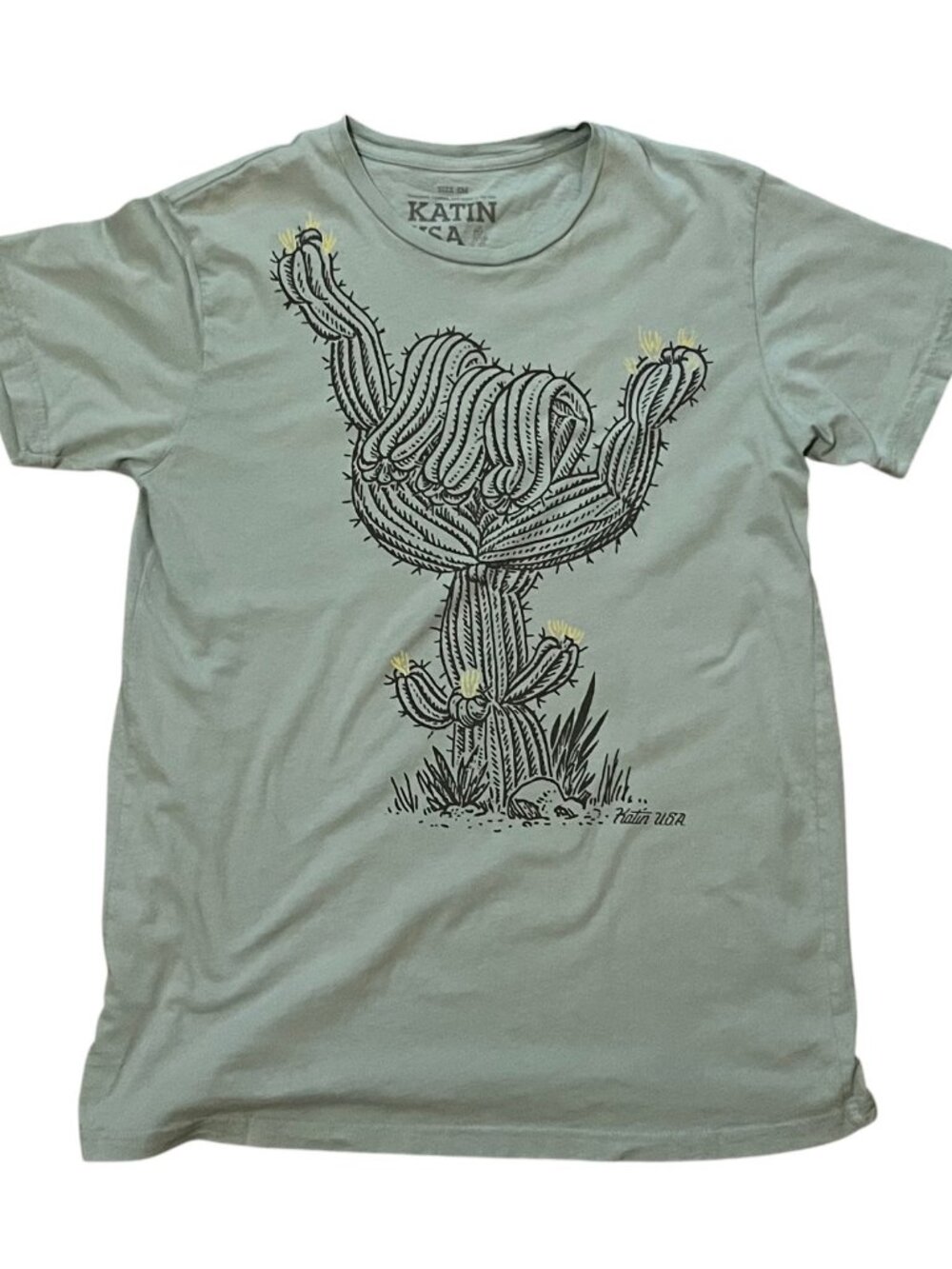 Katin USA Shaka Hang Loose Cactus Graphic Tee T-Shirt Size Small